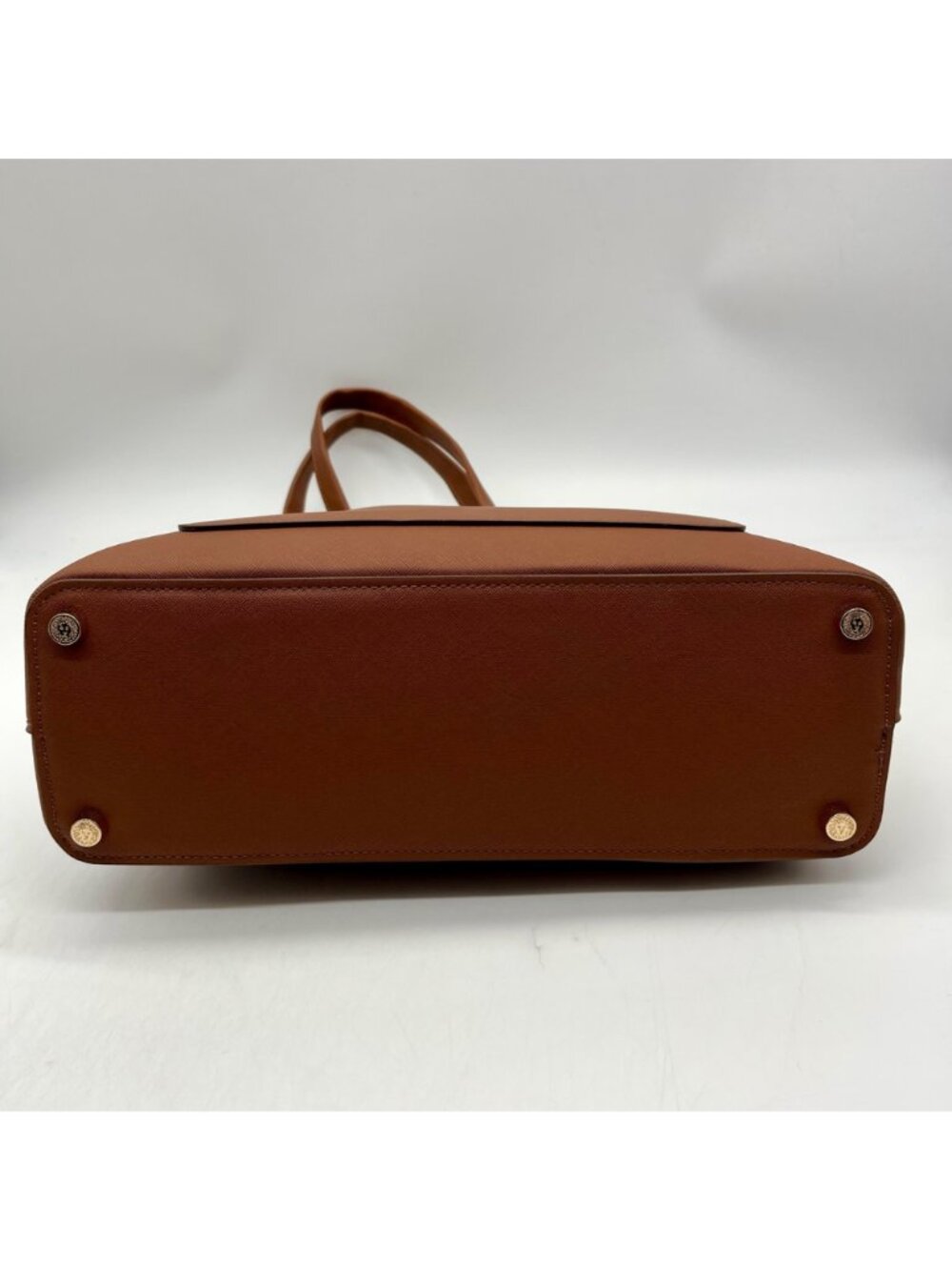 Anne Klein Brown Faux Leather Medium Triple Compartment Satchel Bag - Picture 5 of 12